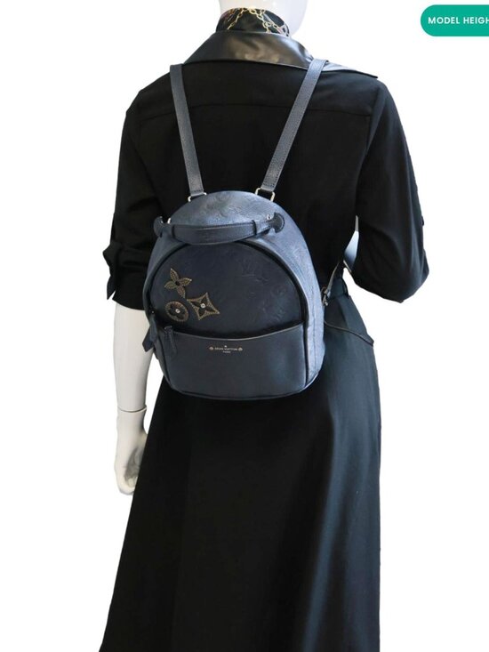 Louis Vuitton  Flower Pins Monogram Empreinte Leather Backpack Blue main image 8